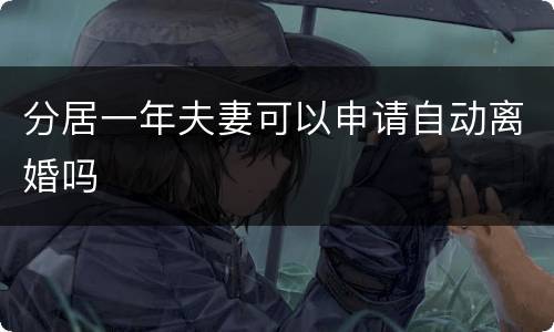 分居一年夫妻可以申请自动离婚吗