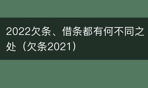 2022欠条、借条都有何不同之处（欠条2021）
