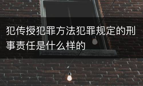 犯传授犯罪方法犯罪规定的刑事责任是什么样的
