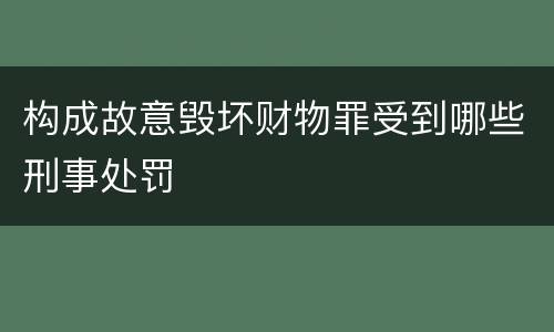 构成故意毁坏财物罪受到哪些刑事处罚