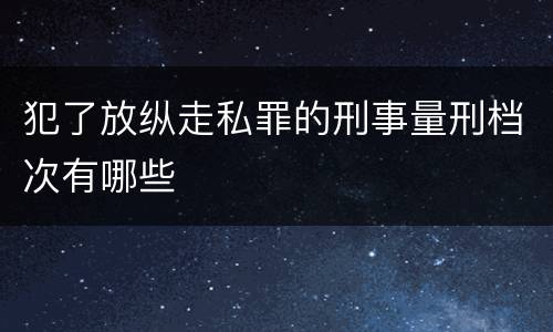 犯了放纵走私罪的刑事量刑档次有哪些
