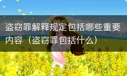 盗窃罪解释规定包括哪些重要内容（盗窃罪包括什么）