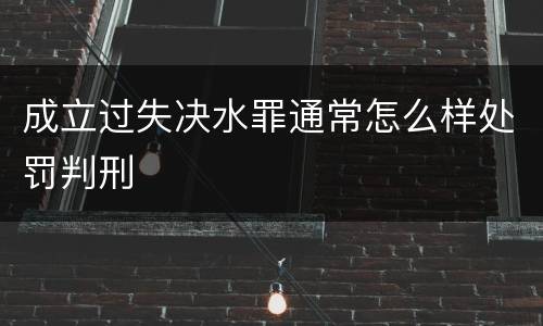 成立过失决水罪通常怎么样处罚判刑