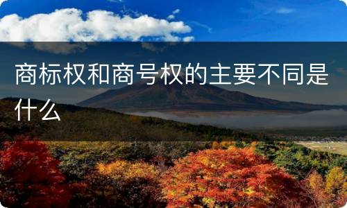 商标权和商号权的主要不同是什么