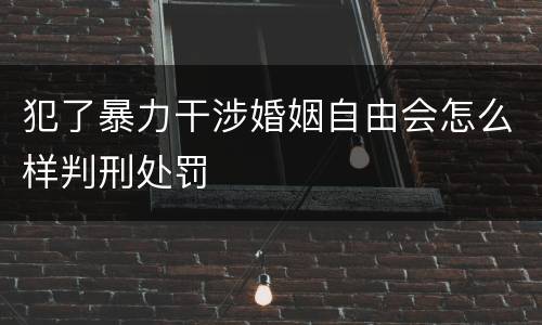 犯了暴力干涉婚姻自由会怎么样判刑处罚