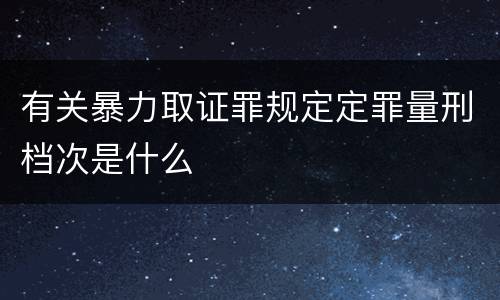 有关暴力取证罪规定定罪量刑档次是什么