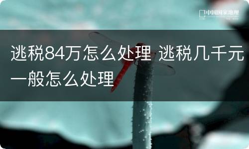 逃税84万怎么处理 逃税几千元一般怎么处理