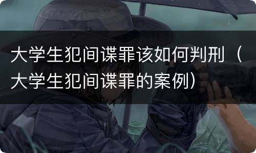 大学生犯间谍罪该如何判刑（大学生犯间谍罪的案例）