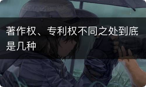 著作权、专利权不同之处到底是几种