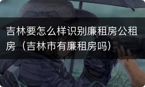 吉林要怎么样识别廉租房公租房（吉林市有廉租房吗）