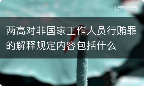 两高对非国家工作人员行贿罪的解释规定内容包括什么