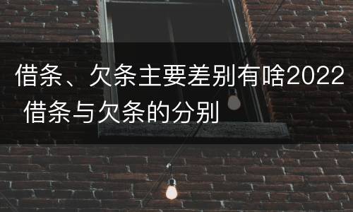 借条、欠条主要差别有啥2022 借条与欠条的分别