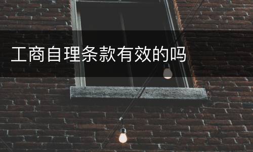 工商自理条款有效的吗
