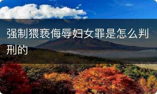 强制猥亵侮辱妇女罪是怎么判刑的
