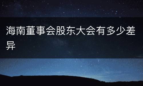 海南董事会股东大会有多少差异