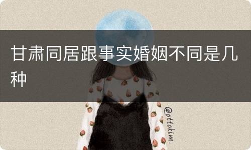 甘肃同居跟事实婚姻不同是几种