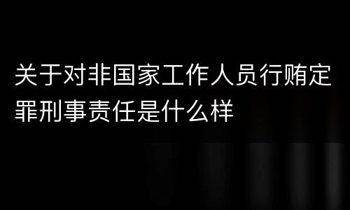 关于对非国家工作人员行贿定罪刑事责任是什么样