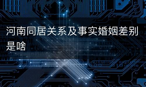河南同居关系及事实婚姻差别是啥
