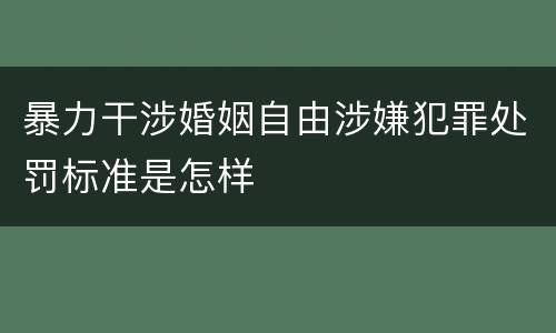 暴力干涉婚姻自由涉嫌犯罪处罚标准是怎样