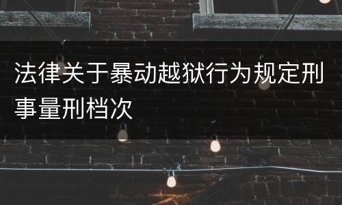法律关于暴动越狱行为规定刑事量刑档次
