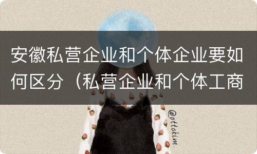 安徽私营企业和个体企业要如何区分（私营企业和个体工商户有什么区别）