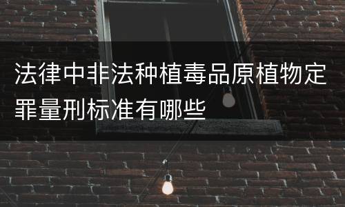 法律中非法种植毒品原植物定罪量刑标准有哪些