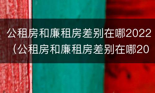 公租房和廉租房差别在哪2022（公租房和廉租房差别在哪2022年）