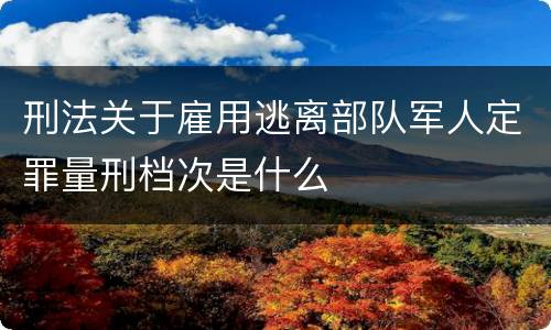 刑法关于雇用逃离部队军人定罪量刑档次是什么
