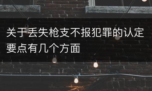 关于丢失枪支不报犯罪的认定要点有几个方面