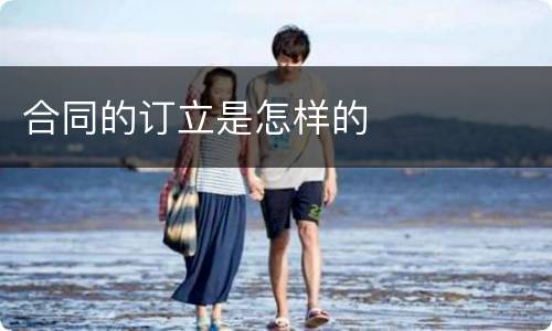 合同的订立是怎样的