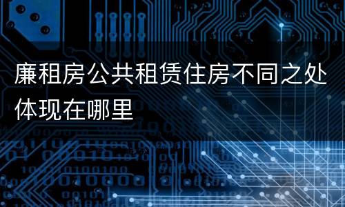 廉租房公共租赁住房不同之处体现在哪里