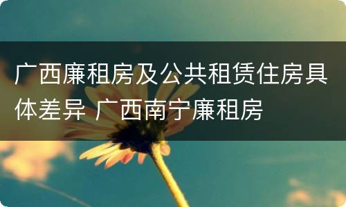 广西廉租房及公共租赁住房具体差异 广西南宁廉租房