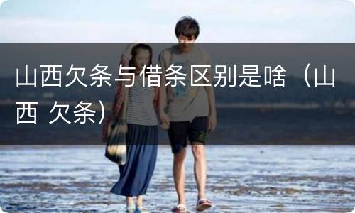 山西欠条与借条区别是啥（山西 欠条）