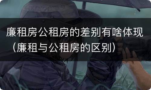廉租房公租房的差别有啥体现（廉租与公租房的区别）