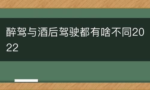 醉驾与酒后驾驶都有啥不同2022