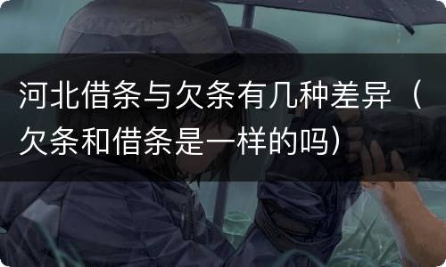 河北借条与欠条有几种差异（欠条和借条是一样的吗）