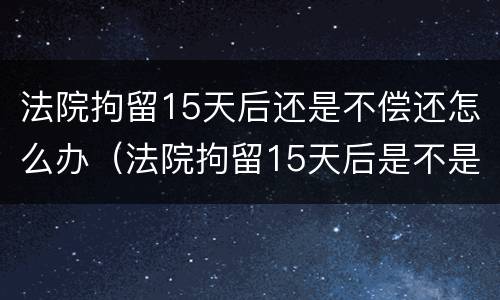 法院拘留15天后还是不偿还怎么办（法院拘留15天后是不是可以继续拘留）