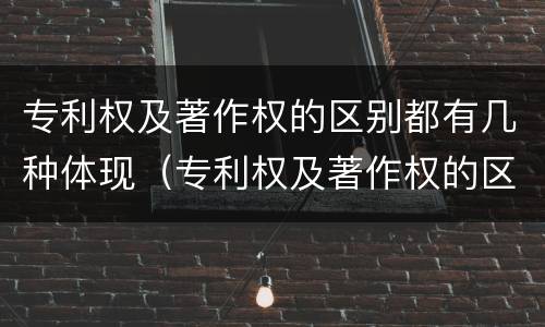 专利权及著作权的区别都有几种体现（专利权及著作权的区别都有几种体现方式）