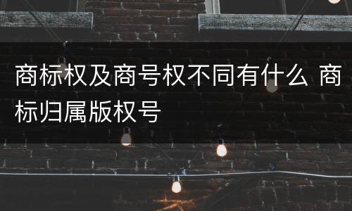 商标权及商号权不同有什么 商标归属版权号