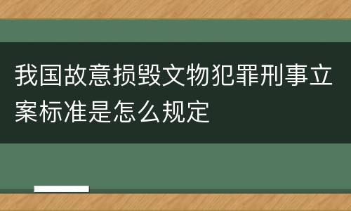 我国故意损毁文物犯罪刑事立案标准是怎么规定