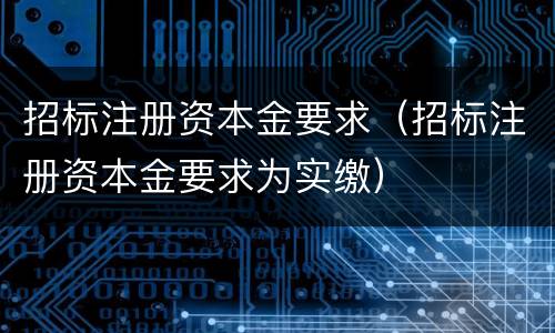 招标注册资本金要求（招标注册资本金要求为实缴）