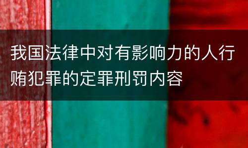 我国法律中对有影响力的人行贿犯罪的定罪刑罚内容