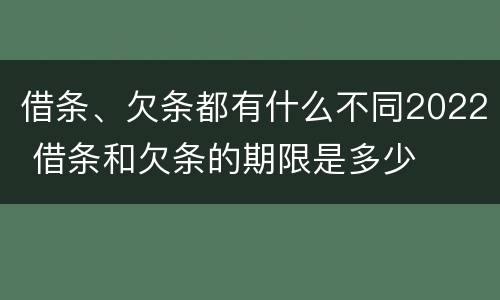 借条、欠条都有什么不同2022 借条和欠条的期限是多少