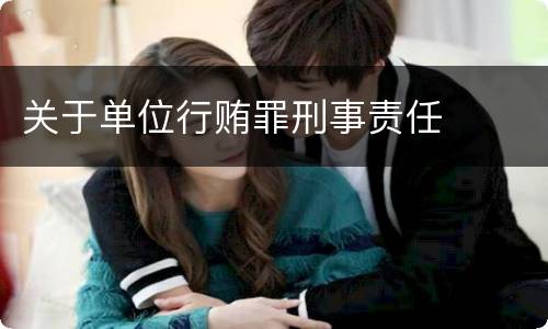 关于单位行贿罪刑事责任