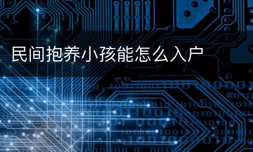 民间抱养小孩能怎么入户