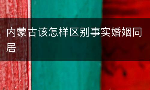 内蒙古该怎样区别事实婚姻同居