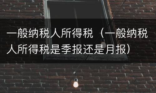 一般纳税人所得税（一般纳税人所得税是季报还是月报）