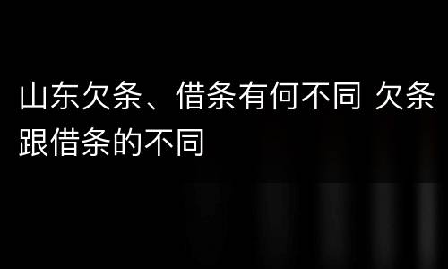 山东欠条、借条有何不同 欠条跟借条的不同