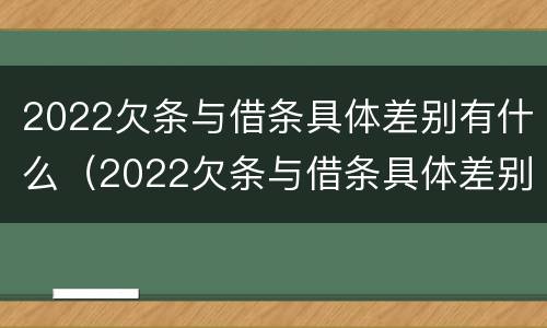2022欠条与借条具体差别有什么（2022欠条与借条具体差别有什么呢）