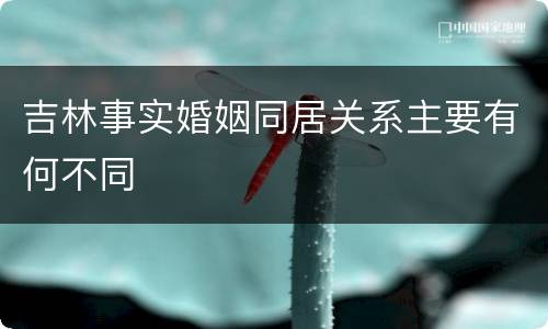 吉林事实婚姻同居关系主要有何不同